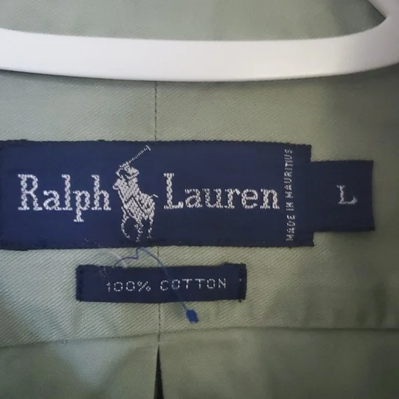 Ralph Lauren Size L Olive Green Button Down Shirt - Picture 2 of 8